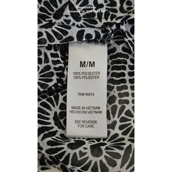 Fever layered sleeveless blouse Black & White Women's M - Picture 8 of 9